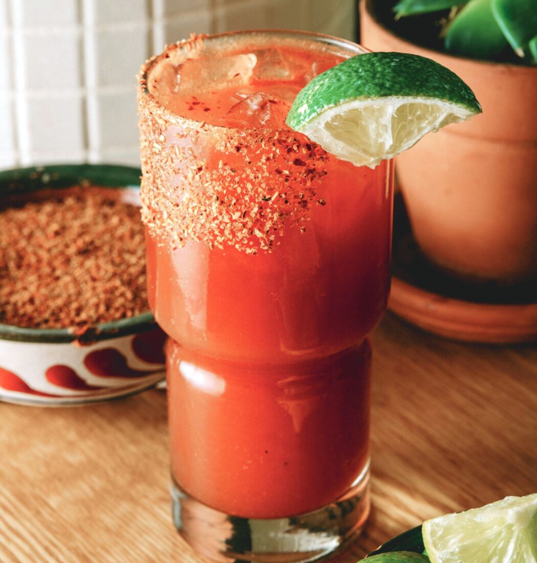 A red cocktail in a glass