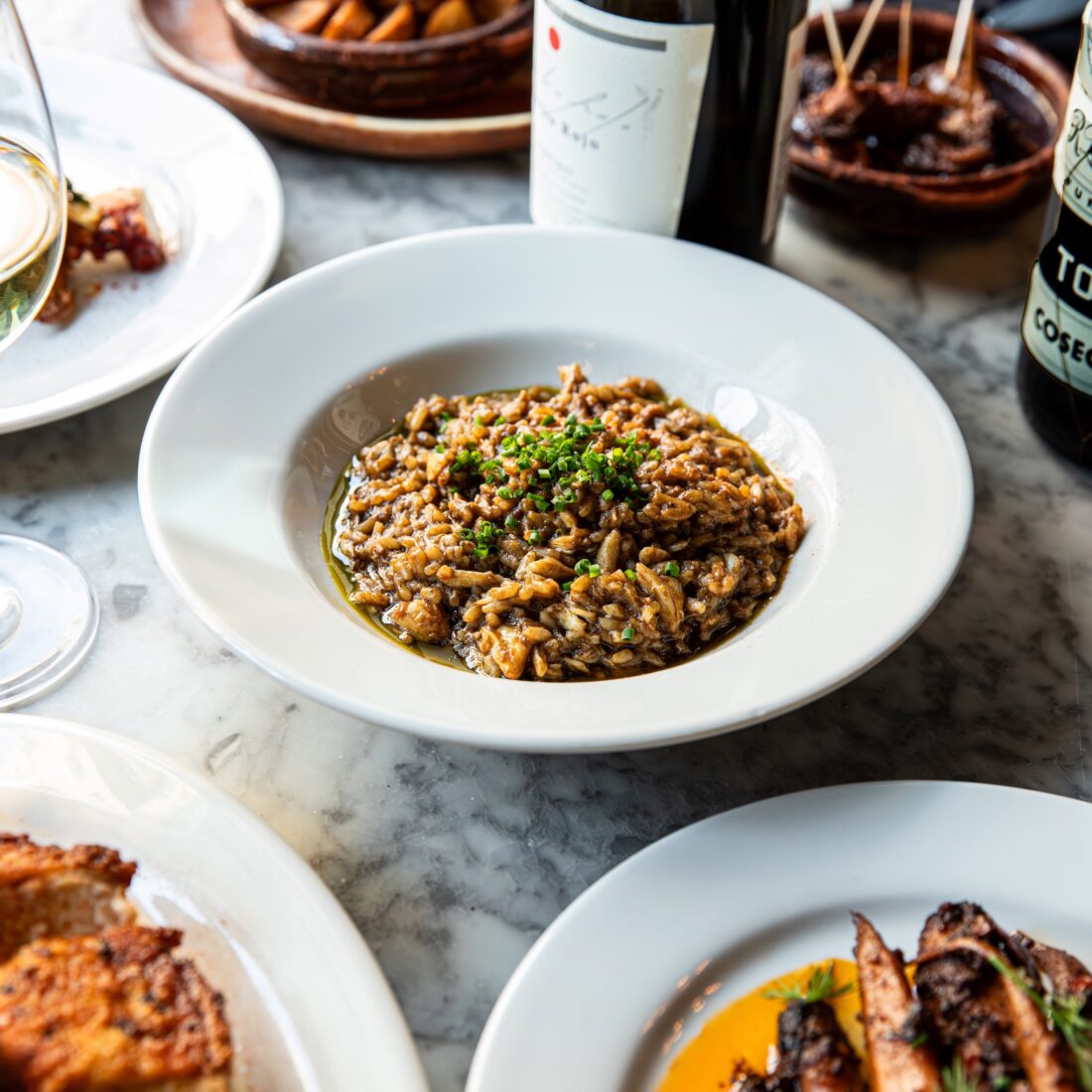 crab rice with squid ink