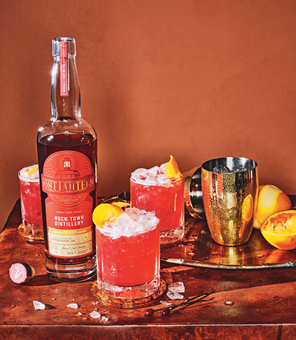 Red cocktails on a table