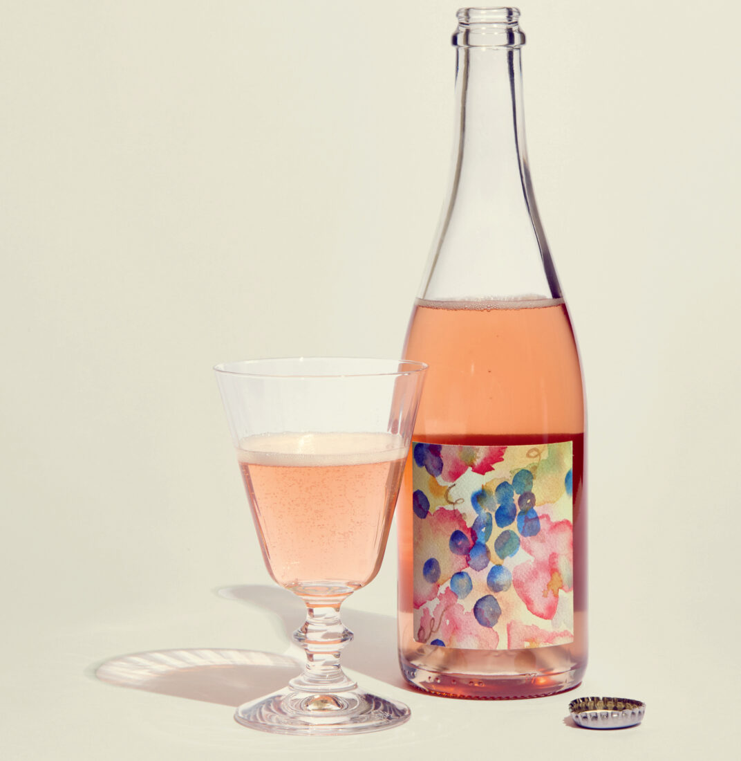 A bottle of rosé