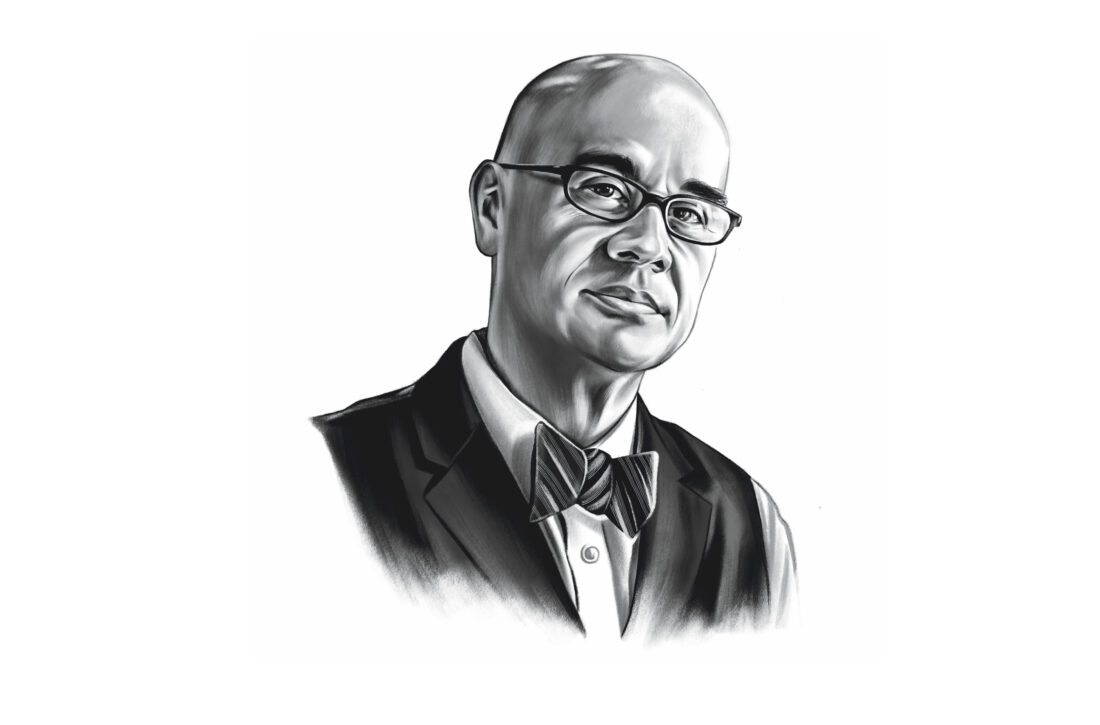 An illustrated portrait of a man