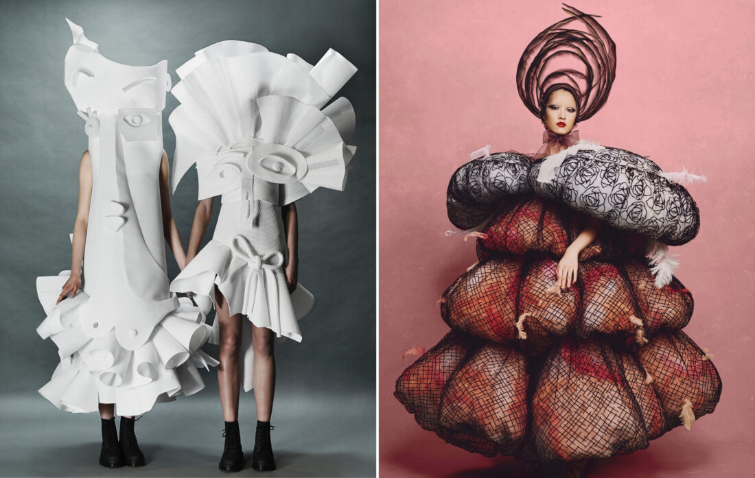 sculptural dresses